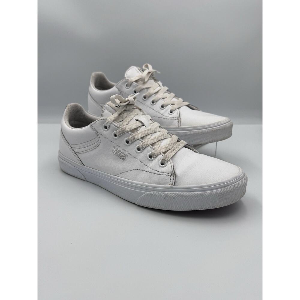 Vans Seldan Womens Size 10 White Low Top Leather Skateboarding Shoes 500714